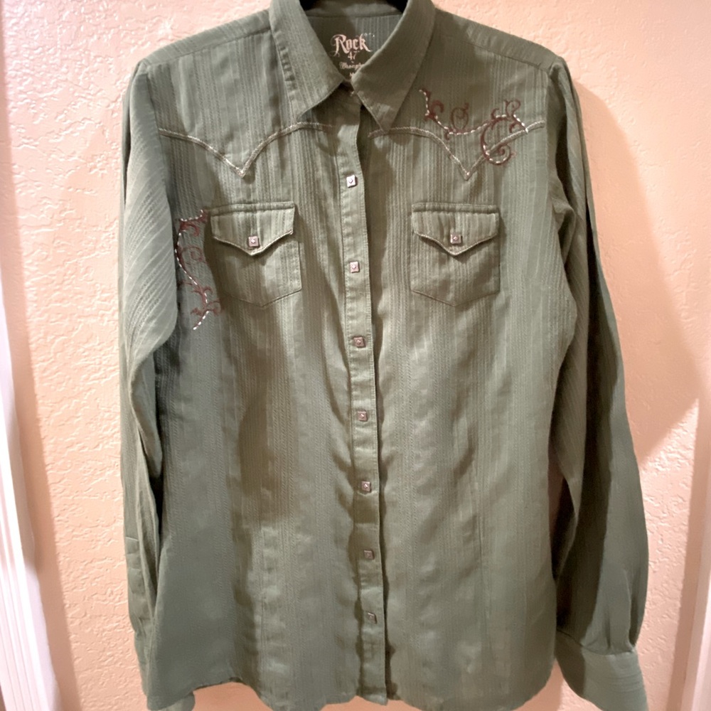 Long sleeve western shirt beautiful embroidery